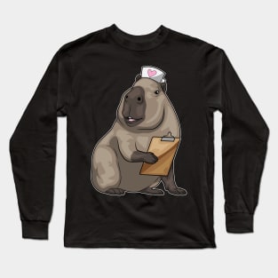 Capybara Nurse Notepad Long Sleeve T-Shirt